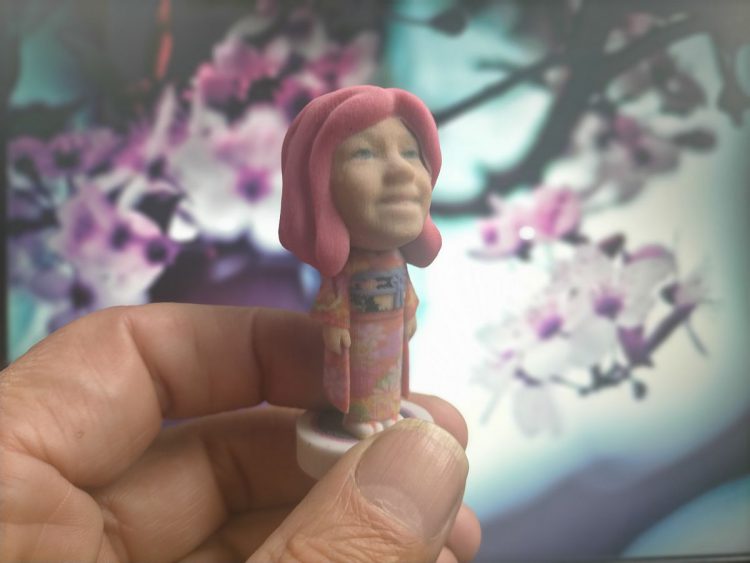 3D japanse poppetje in kimono the bobbleshop 3d selfie